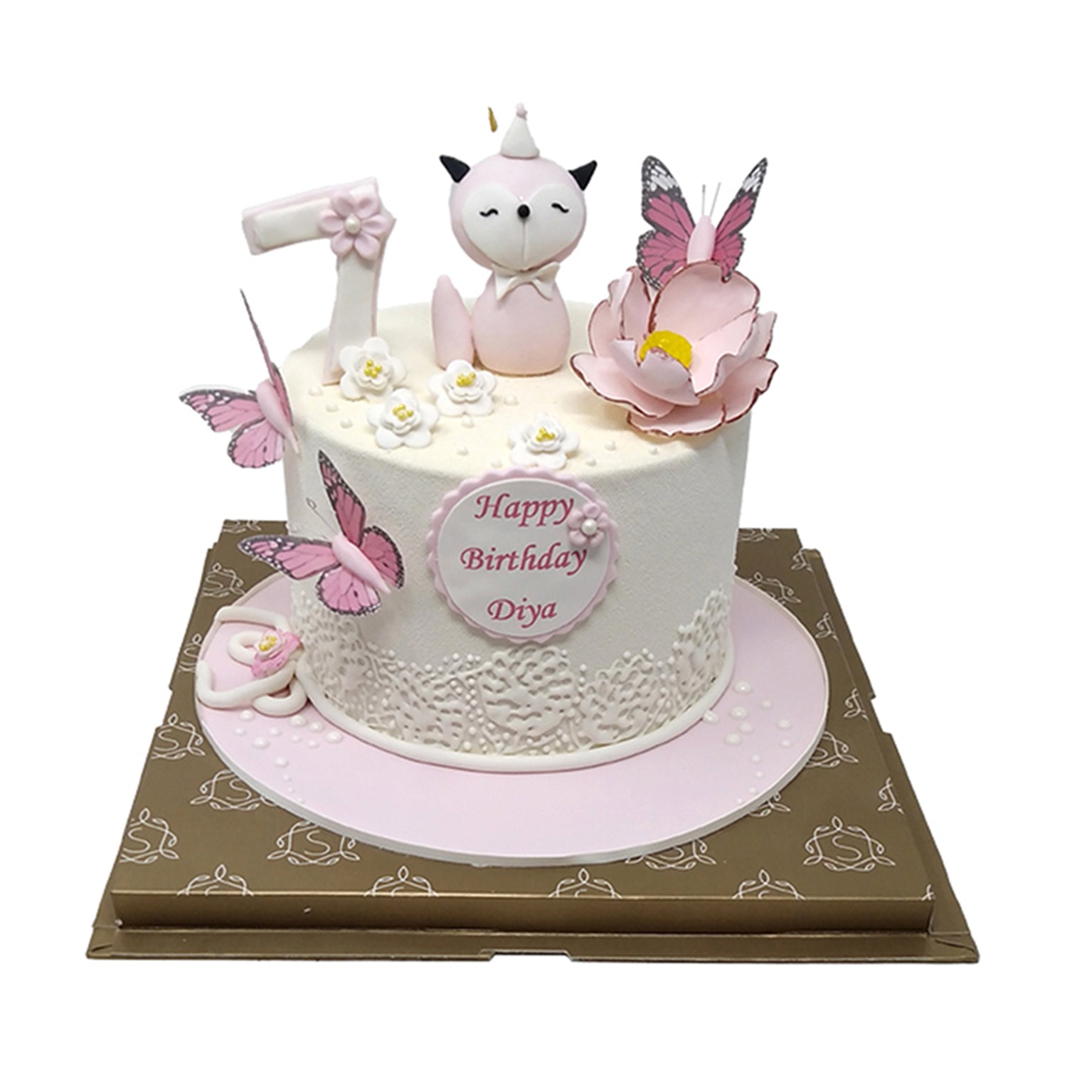 Cat and Butterfly theme Cake