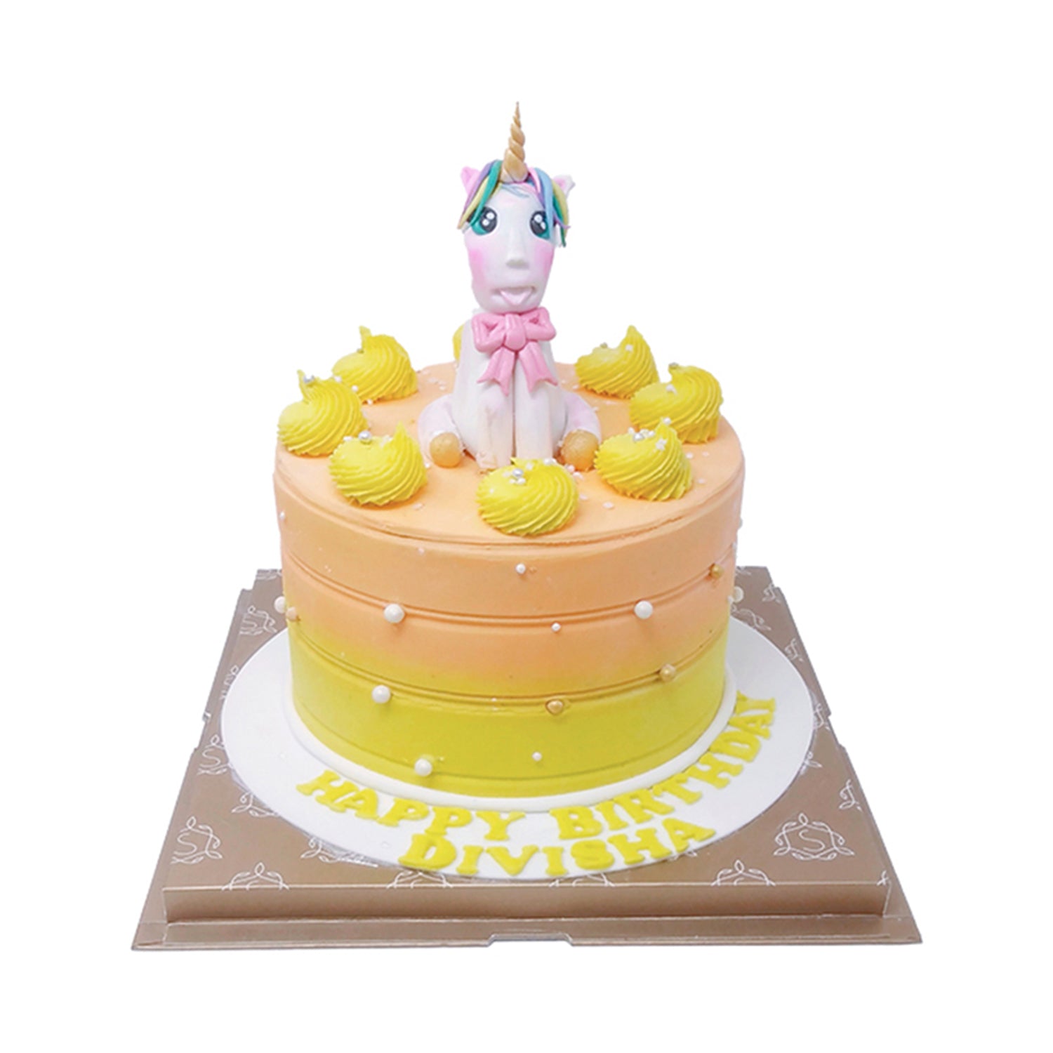 Yellow Unicorn Cake