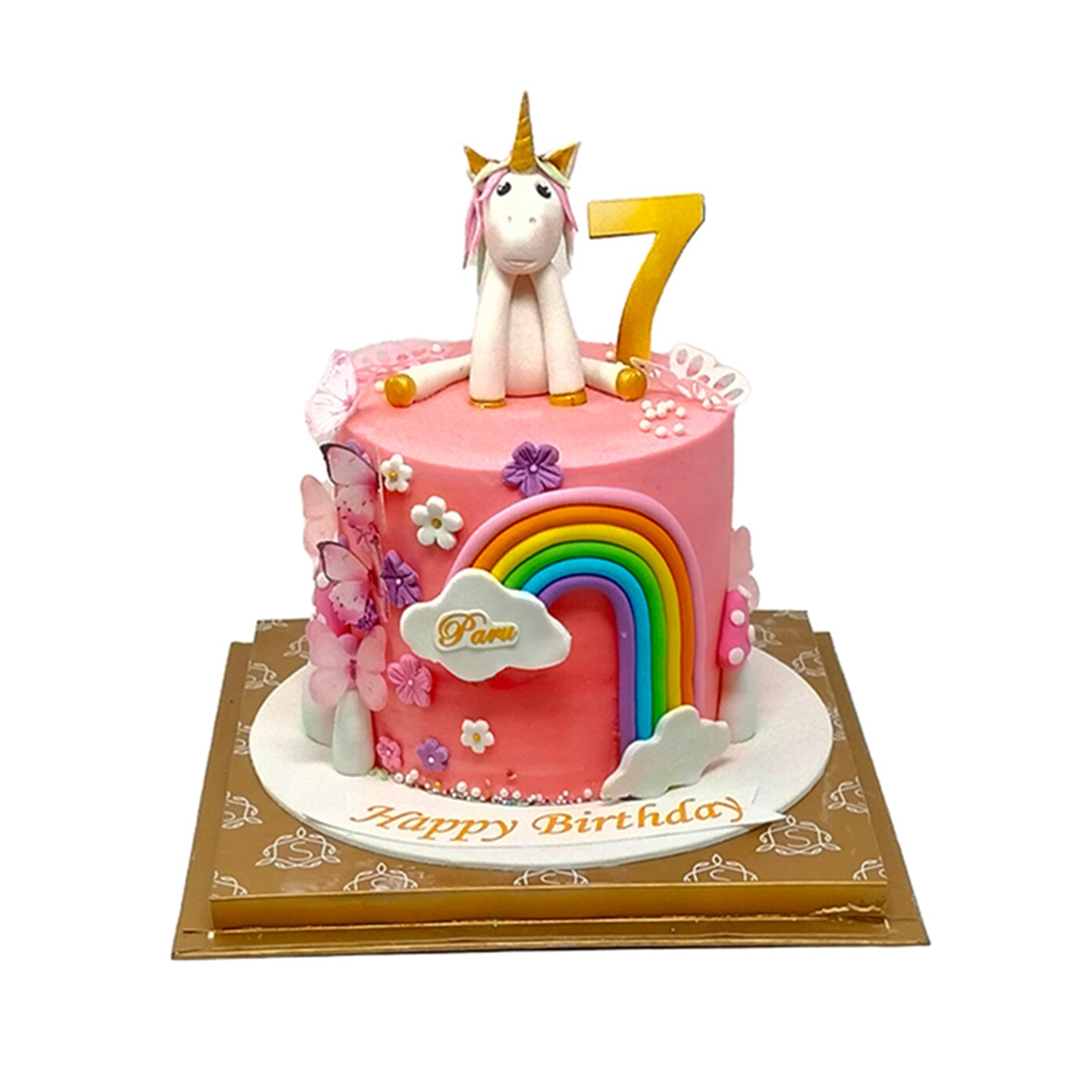Pink Rainbow Unicorn Cake