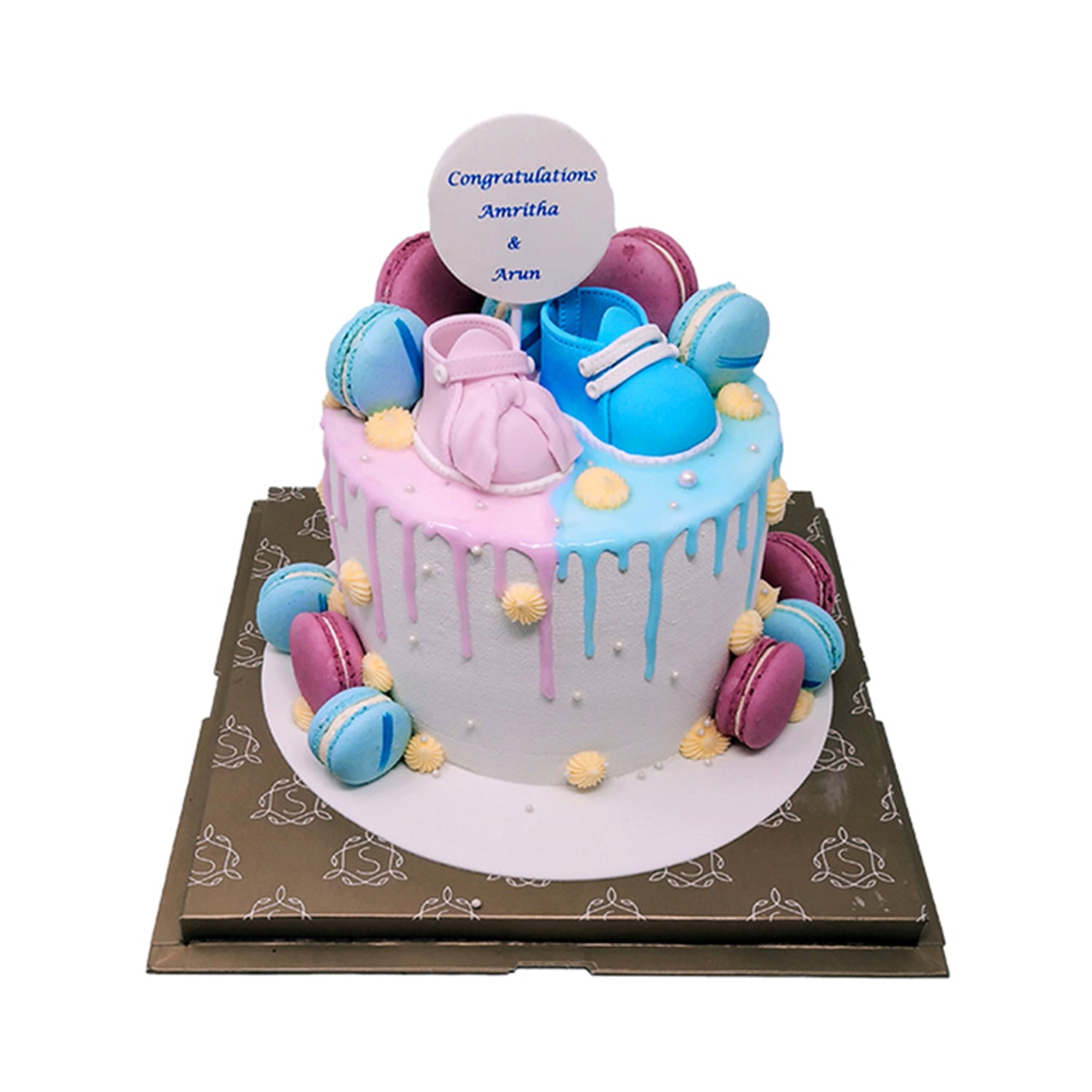 Macaron Baby Shower Cake in India Elegant Celebration Cake