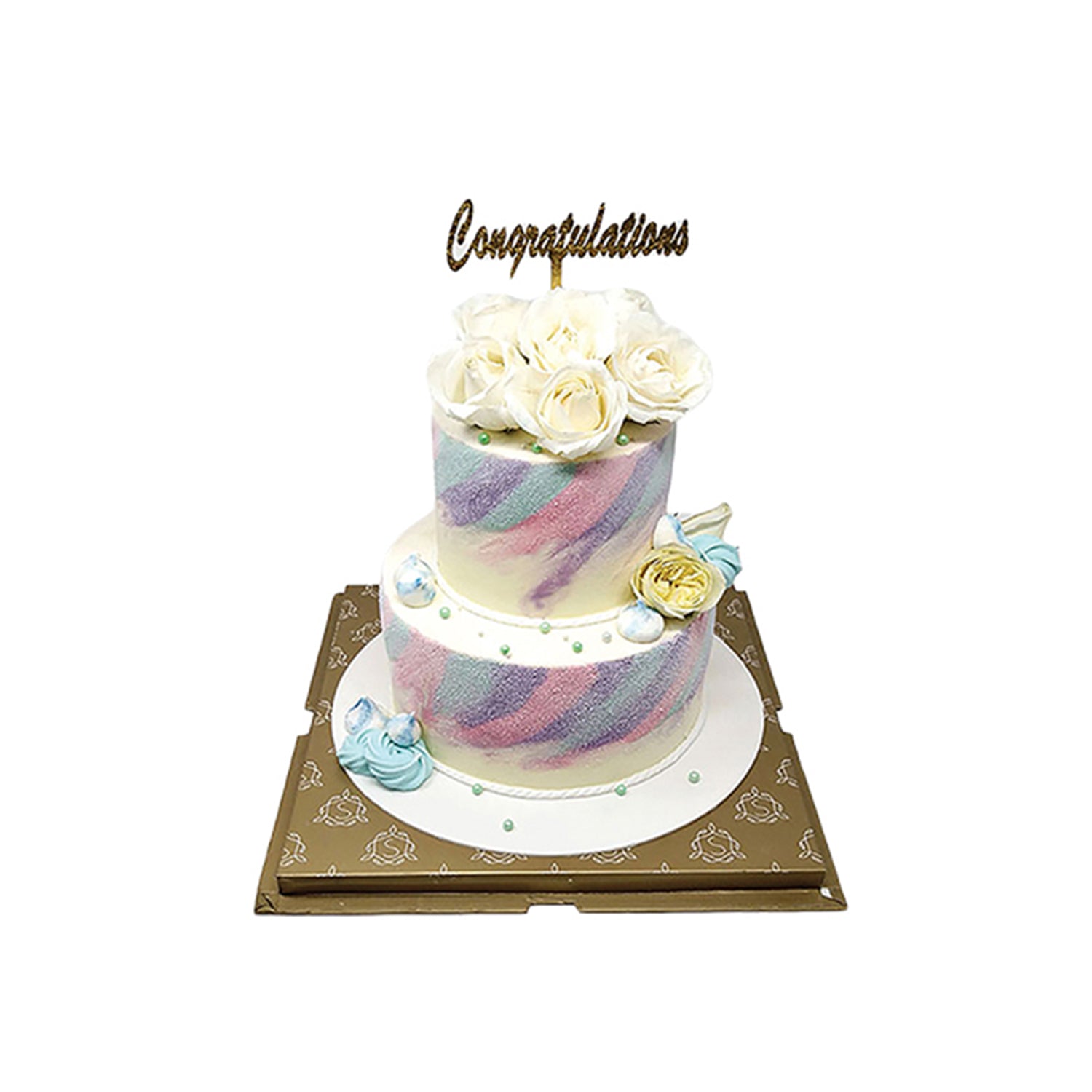 Floral marble Cake