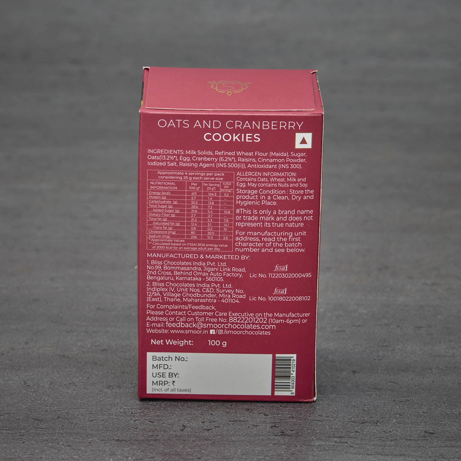 Oat Cranberry Cookies