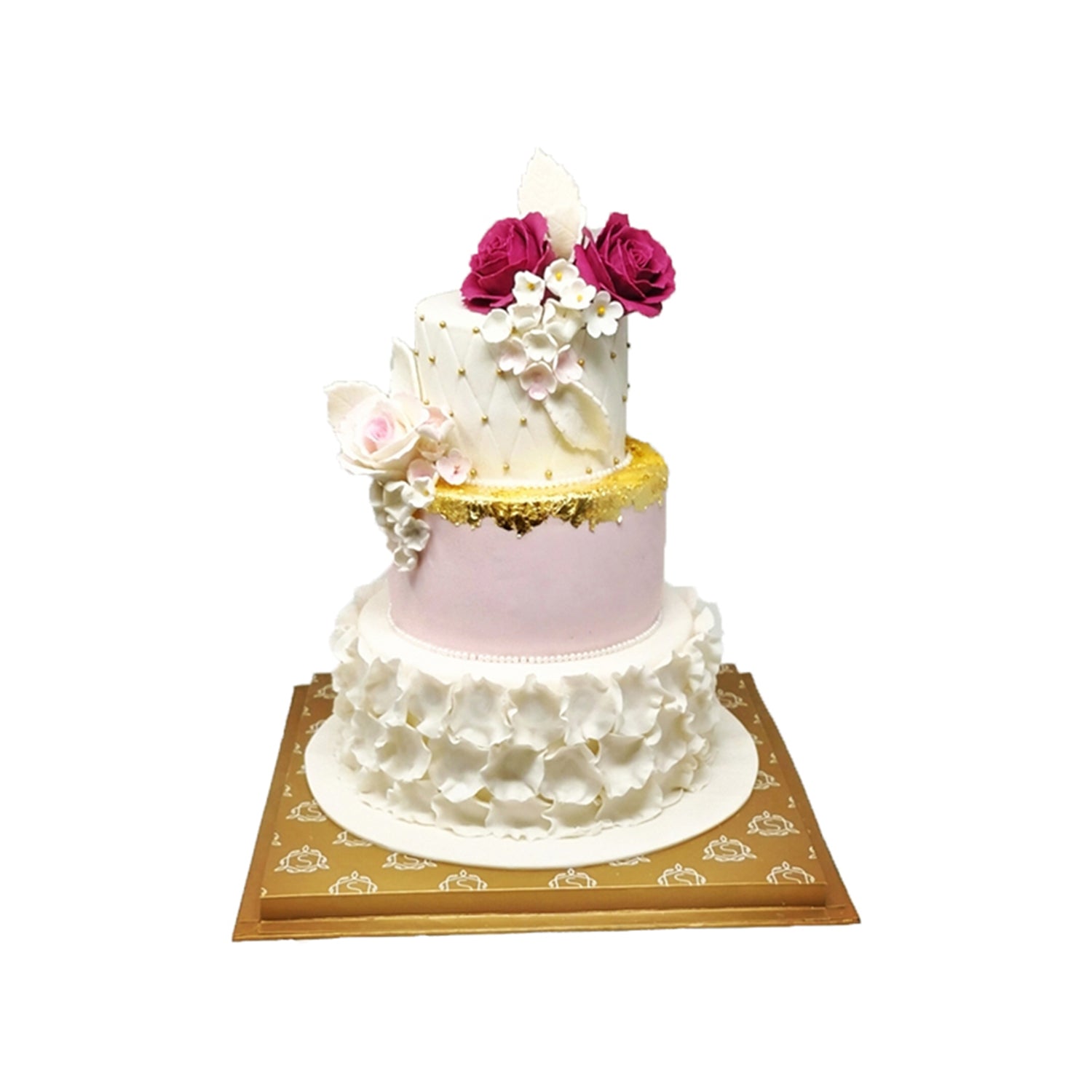 3 Tier Fondant Wedding Cake