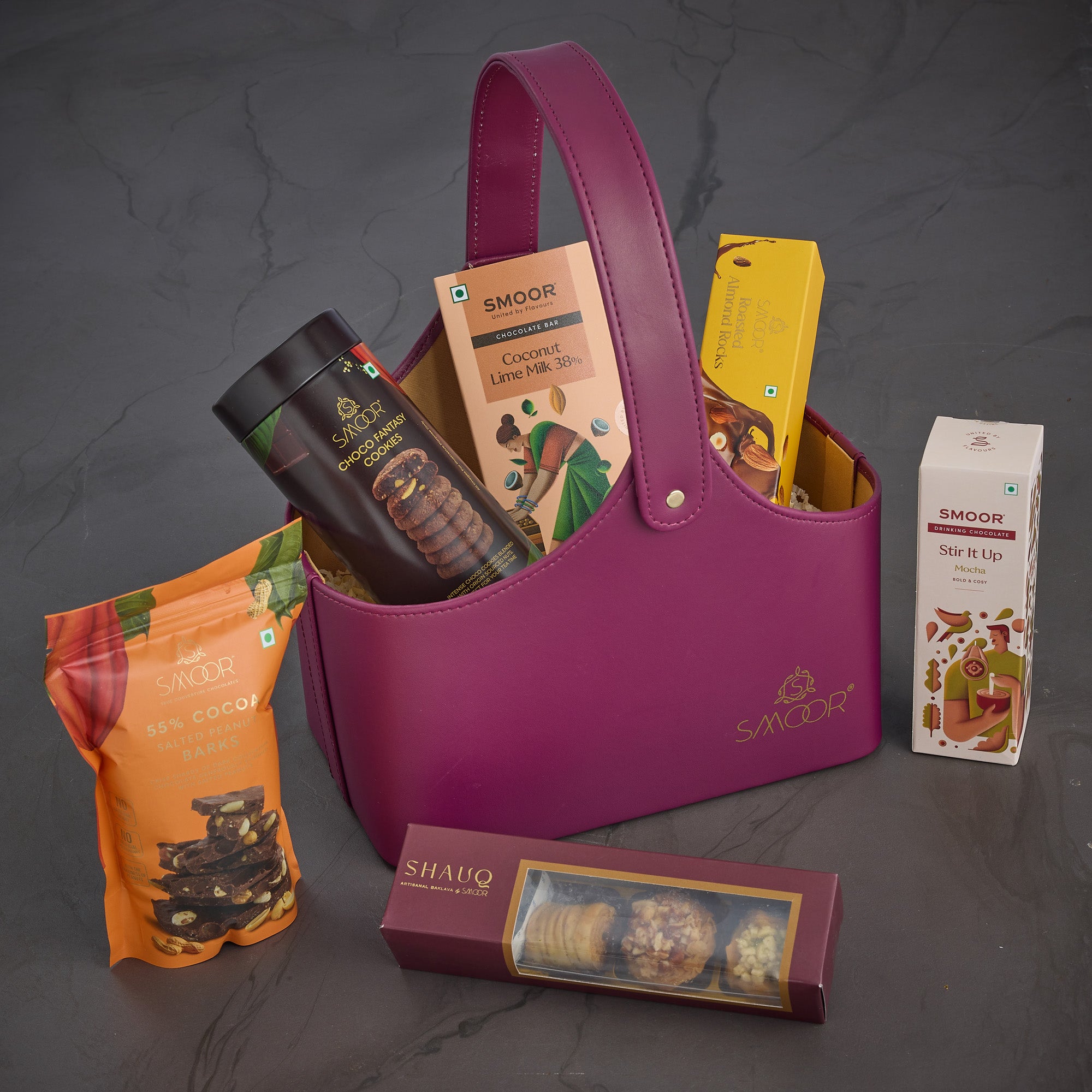 BURGUNDY LEATHER HAMPER