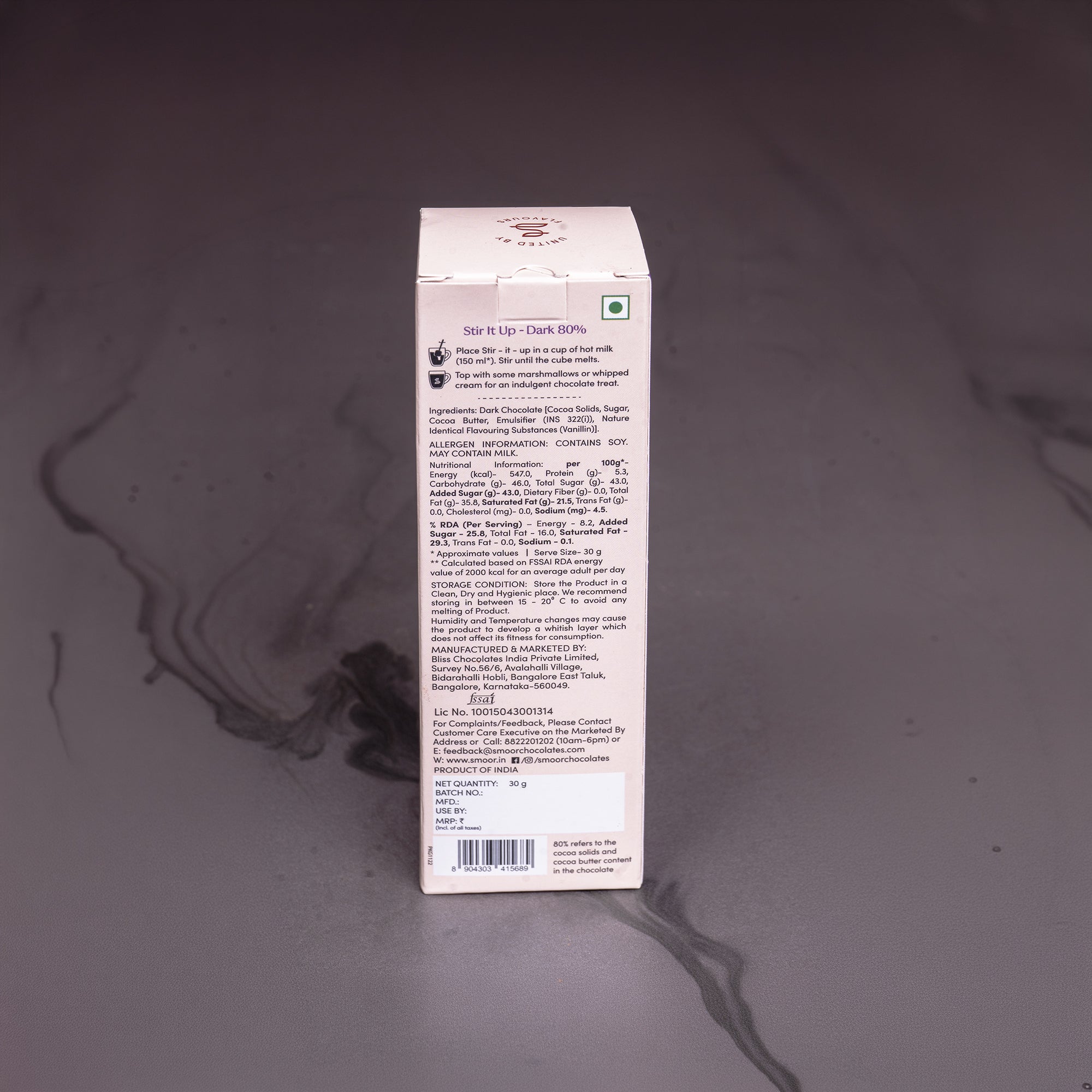 HOT CHOCOLATE 80% Extra DARK - STIR IT UP