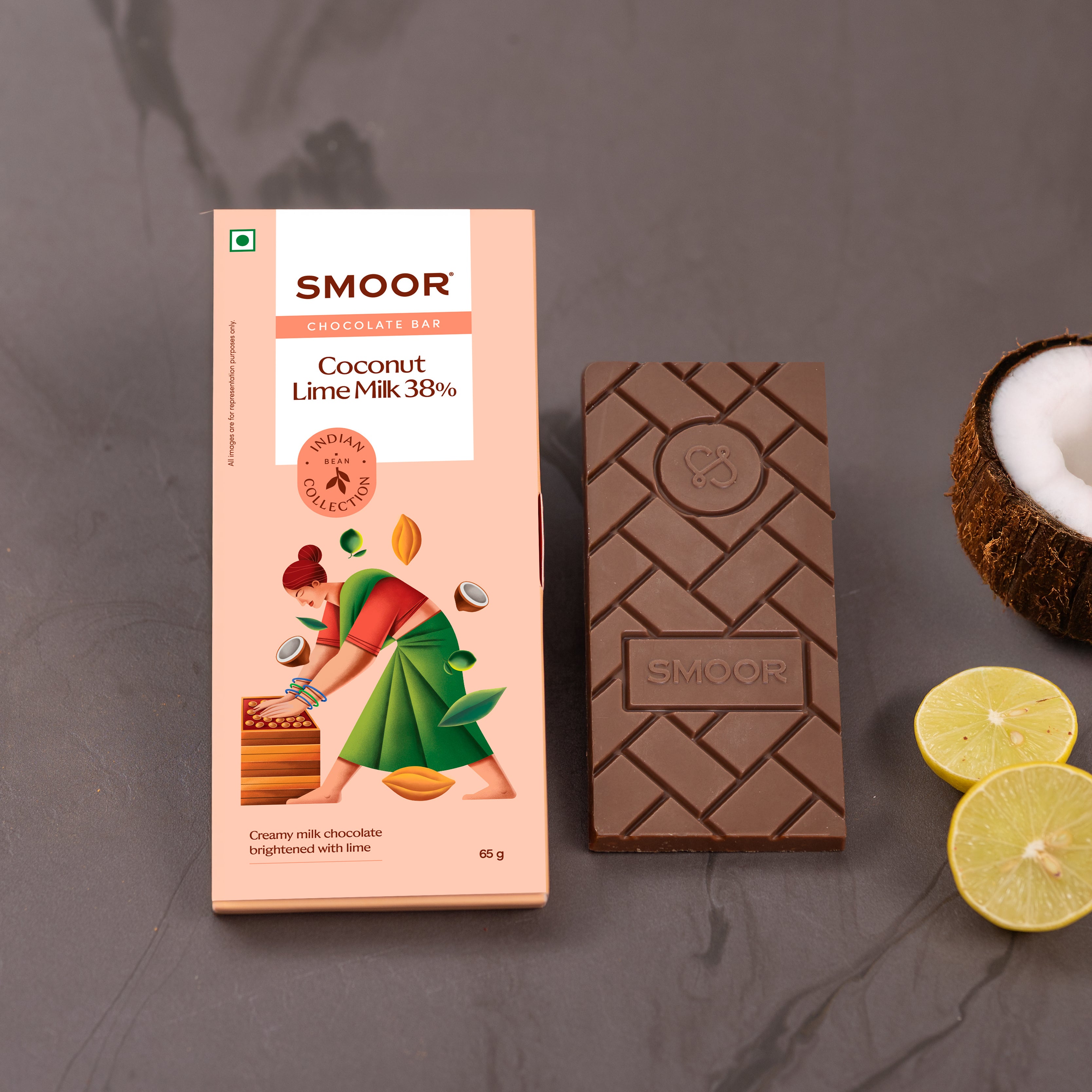 Coconut And Lime Milk 38% True Cocoa Bar