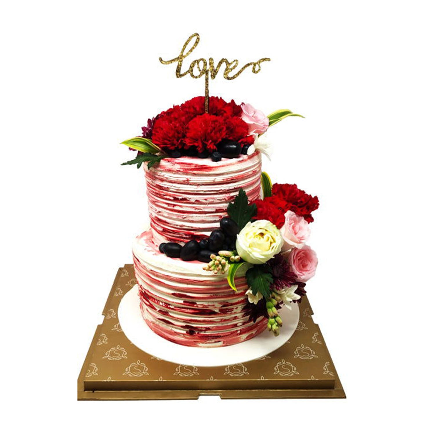Painted floral cake