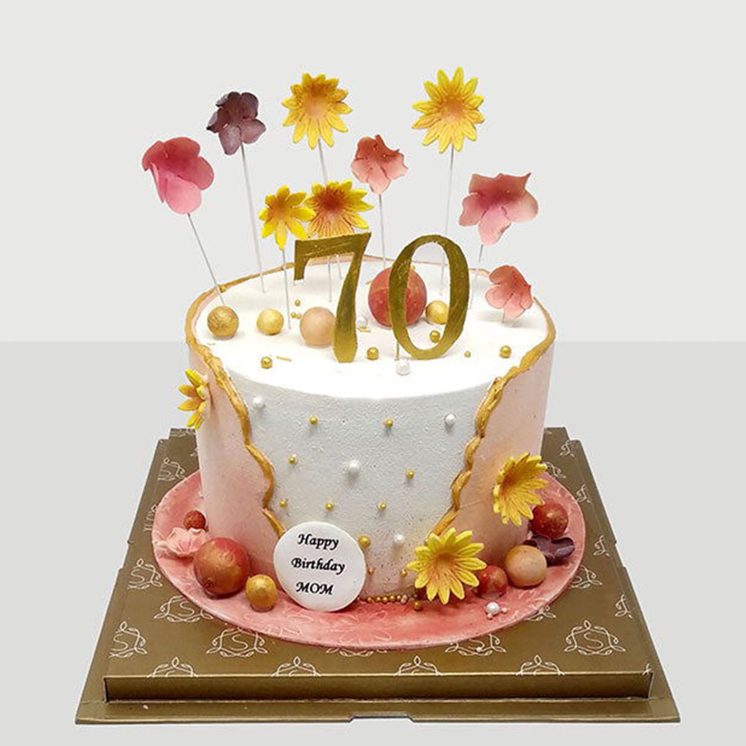 70 th Flower Cake