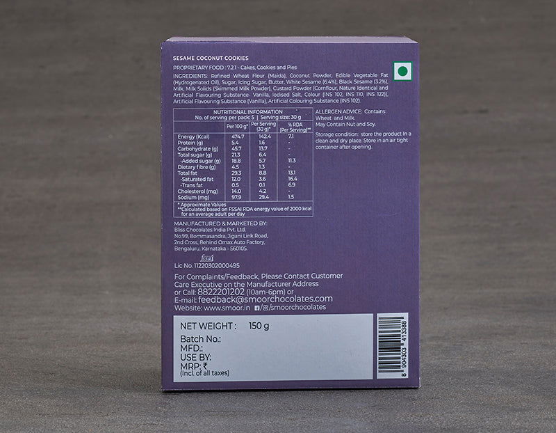 Sesame Coconut Cookies - Smoor