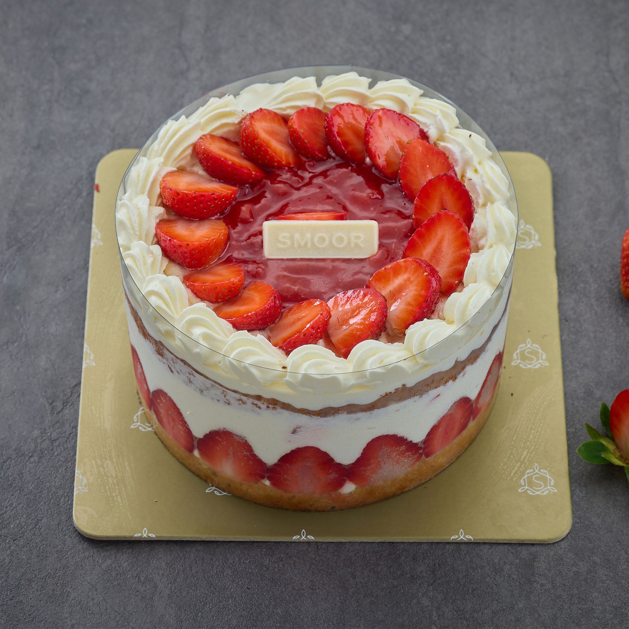 Classic Strawberry Custard cake