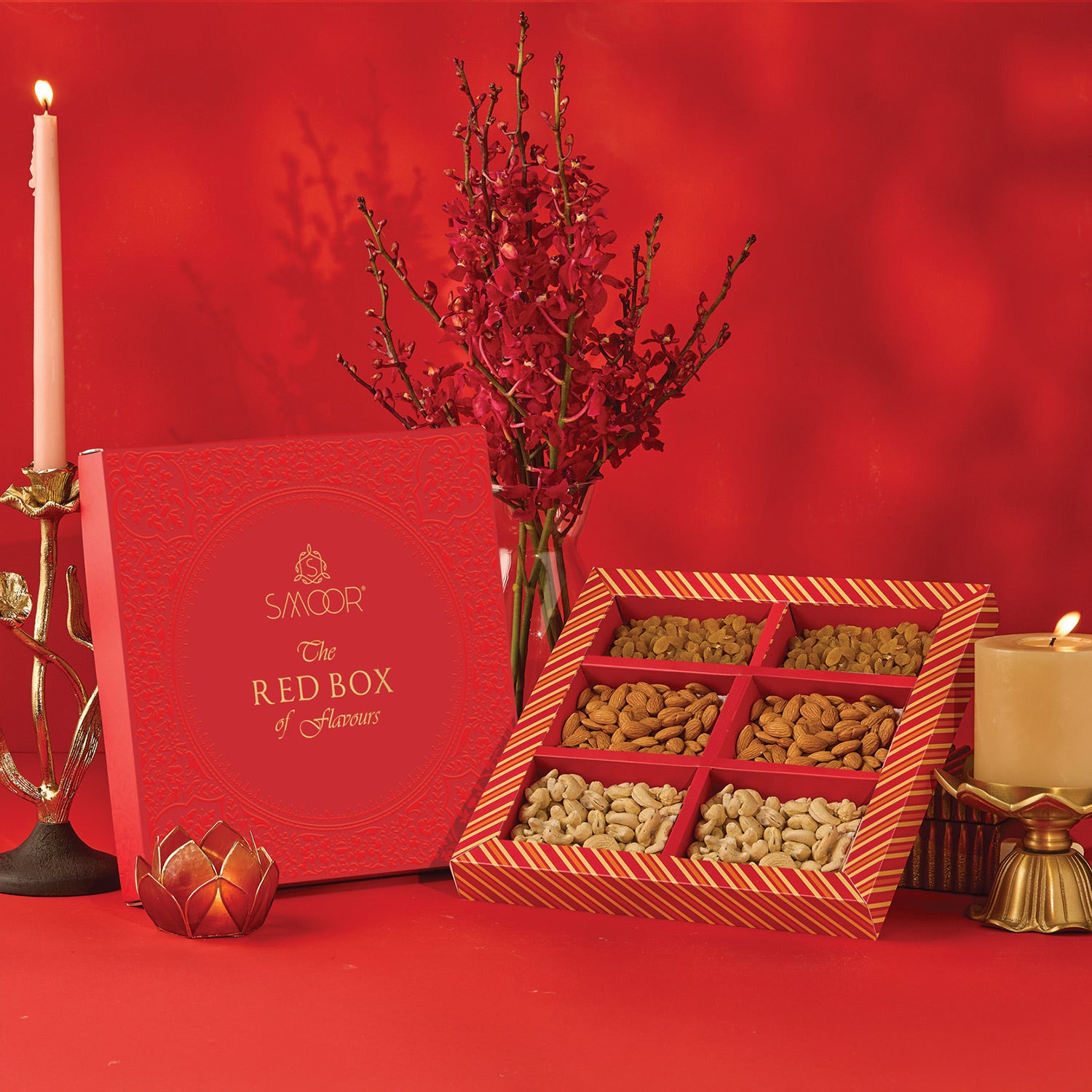 THE AUSPICIOUS RED BOX DRY FRUIT EDIT