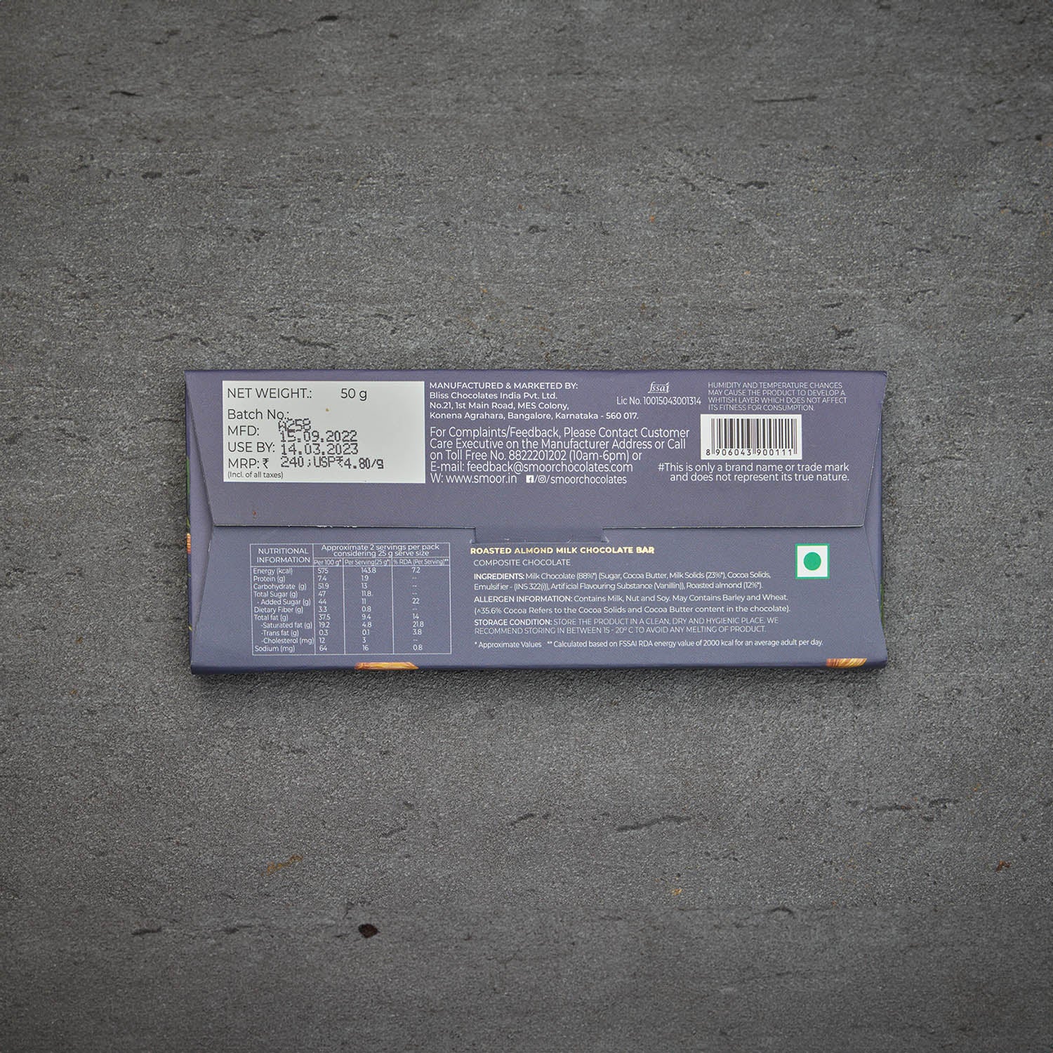 Roasted Almond Milk Chocolate Bars