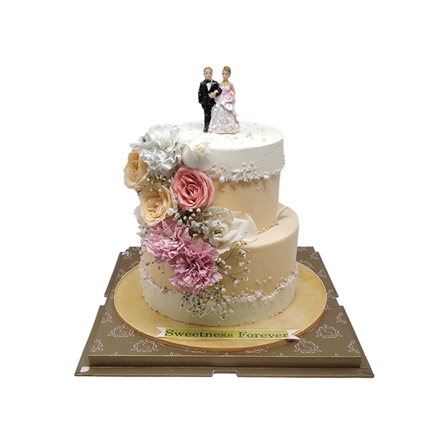 Floral 2 tier Wedding Cake
