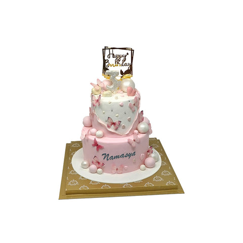 2 Tier Pink theme cake