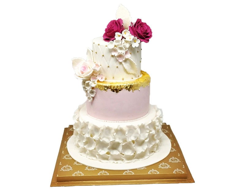 3 Tier Fondant Wedding Cake - Smoor