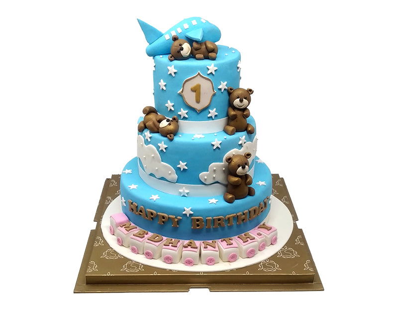 3 Tier Teddy Bear Cake - Smoor