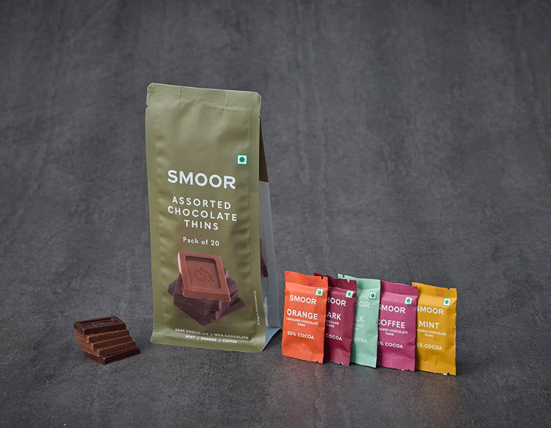 Assorted Chocolate Thins Box of 20 - Smoor