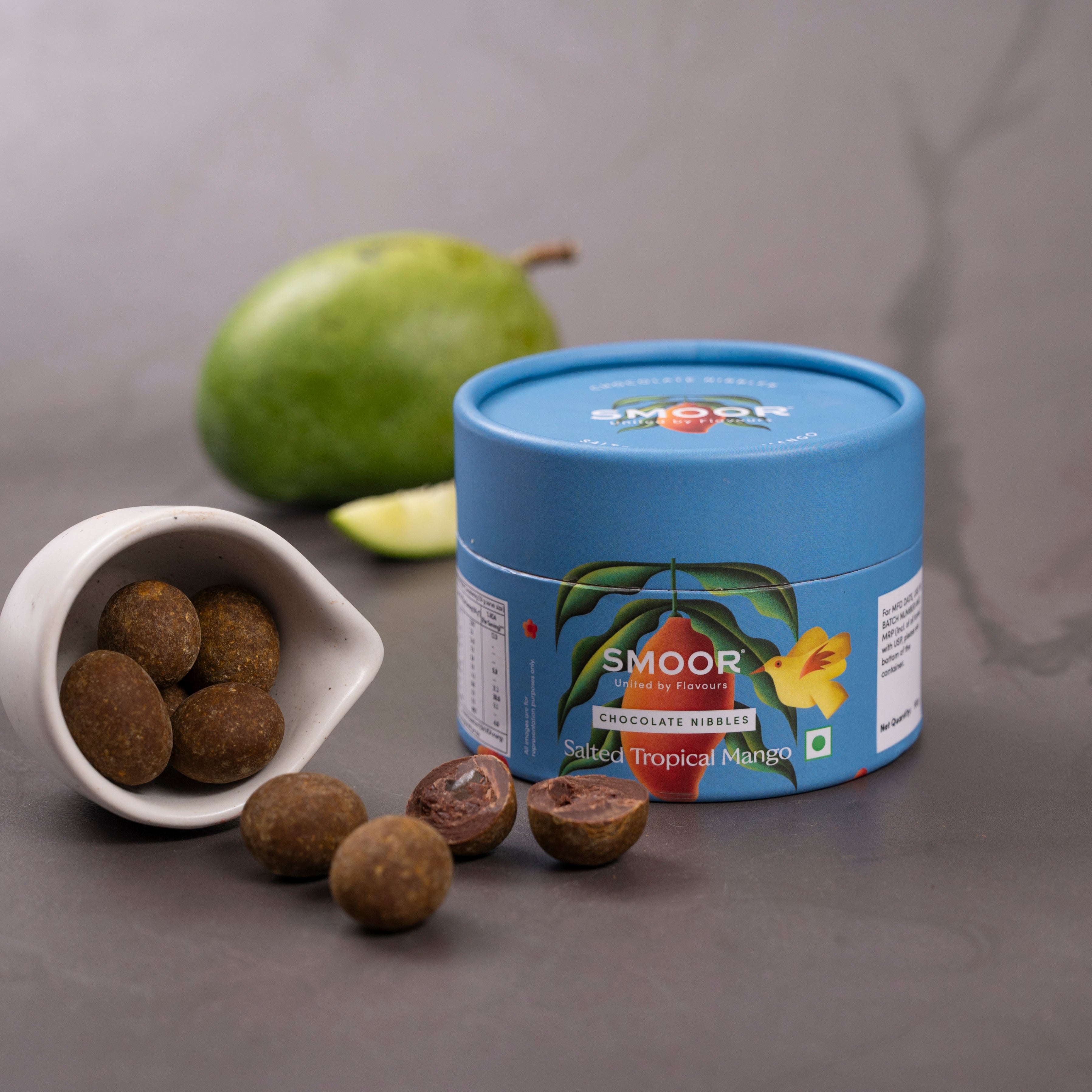 Salted Tropical Mango Chocolate Nibbles