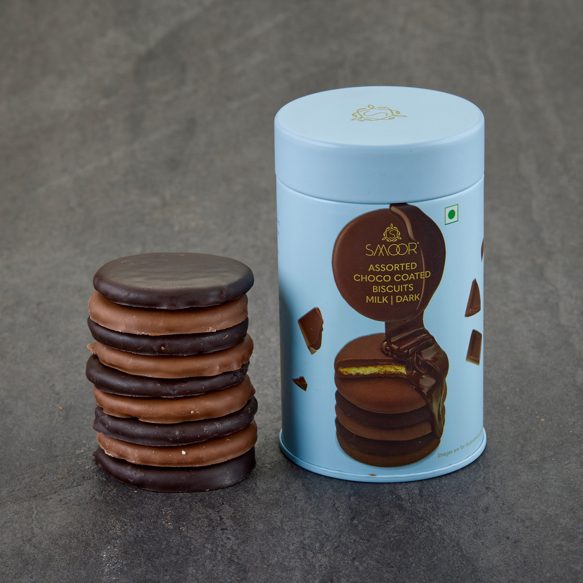 Classic choco coated cookies