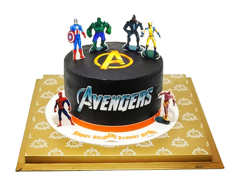 Avengers marvel super heroes 2-tiers cake (SpiderMan, Superman, iron man,  flash, captain America, Food & Drinks, Homemade Bakes on Carousell