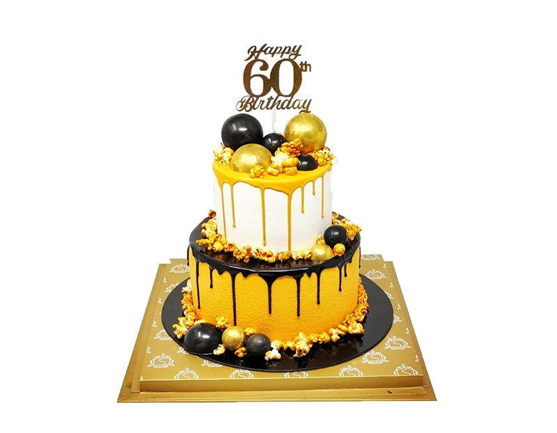 Gold & Black Drip Cake - Smoor