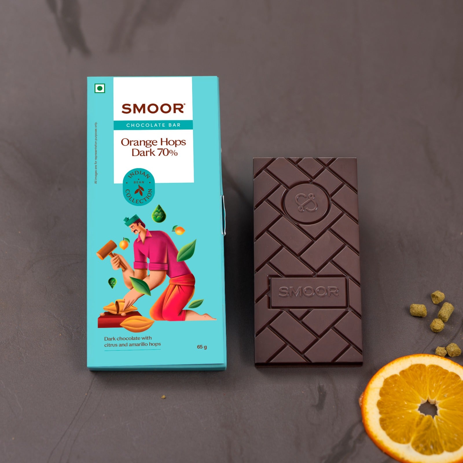 Orange Hops Dark 70% True Cocoa Bar