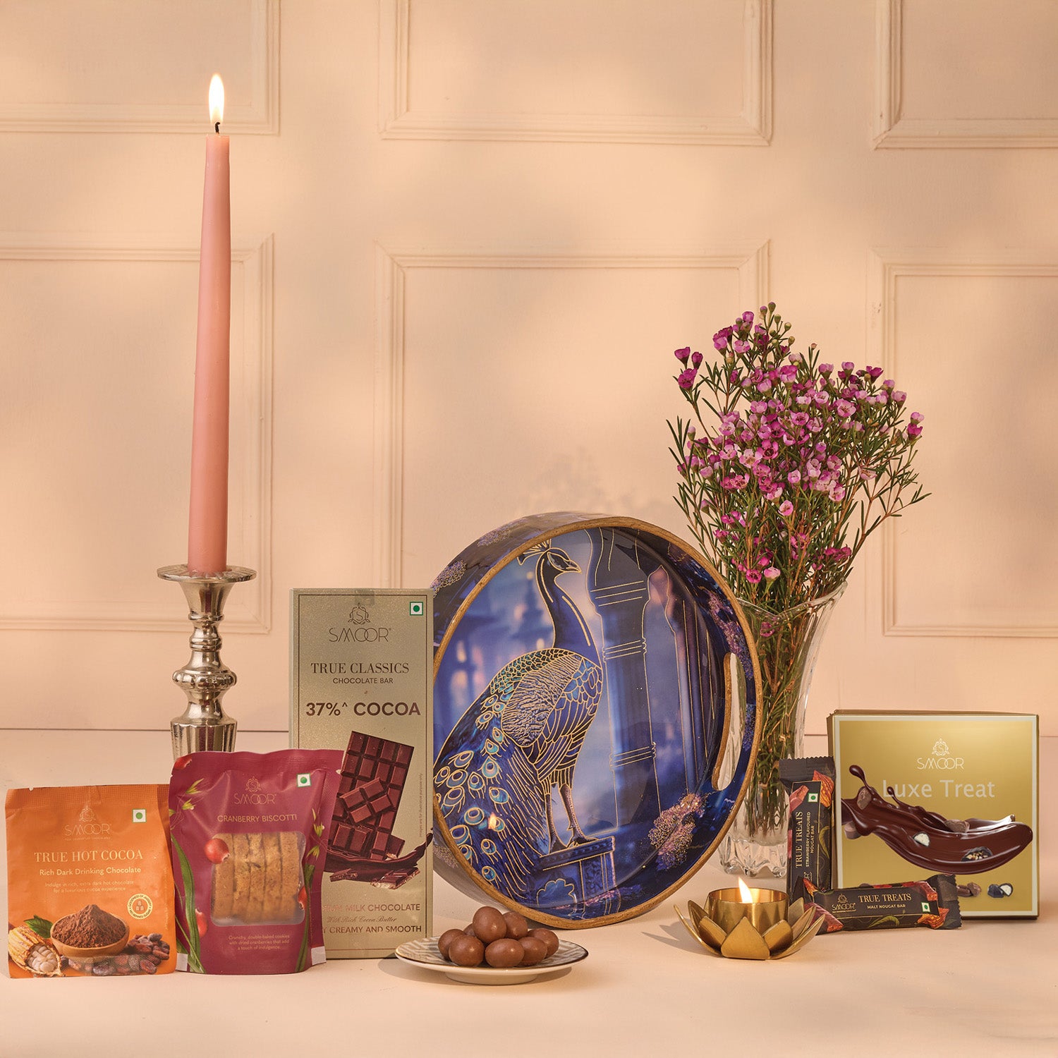 PEACOCK GRACE ROUND TRAY