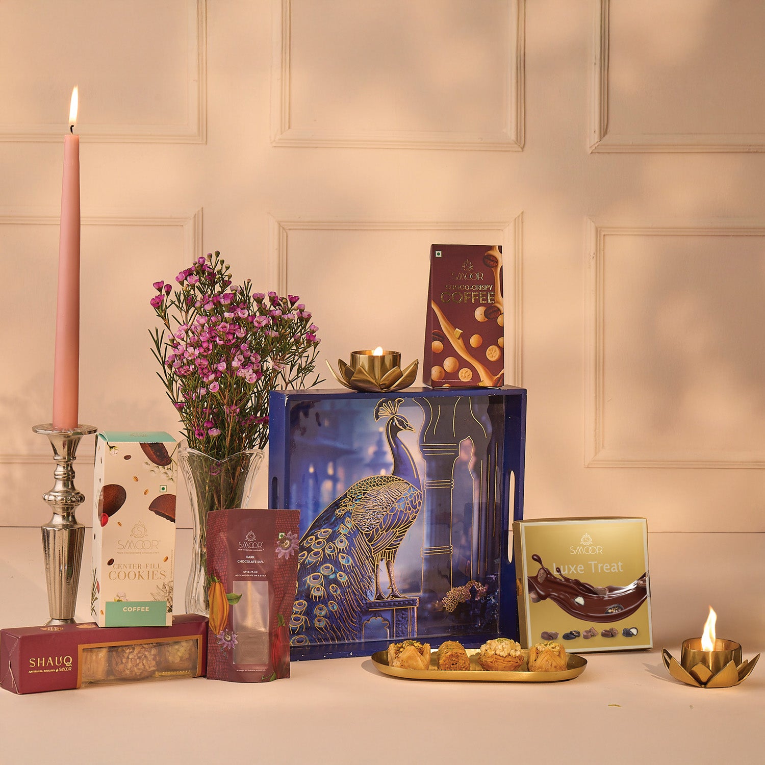 PEACOCK GRACE SQUARE TRAY