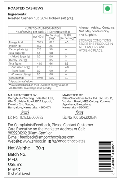 Roasted Cashew - Smoor