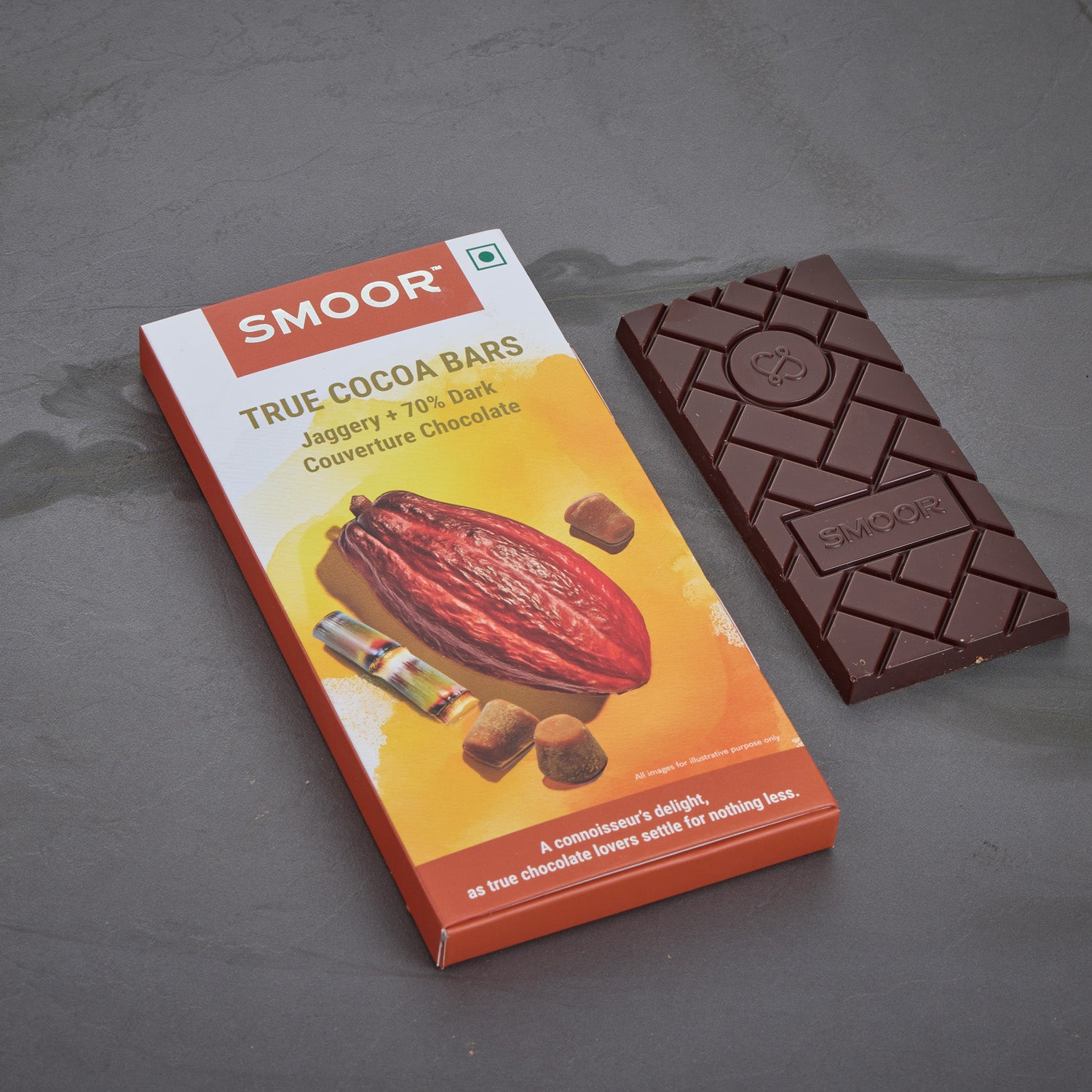 True Cocoa Bars Jaggery + 70% Dark Couverture Chocolate