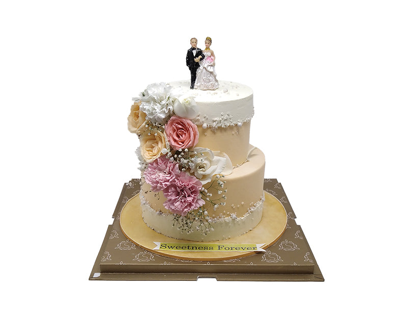 Floral 2 tier Wedding Cake