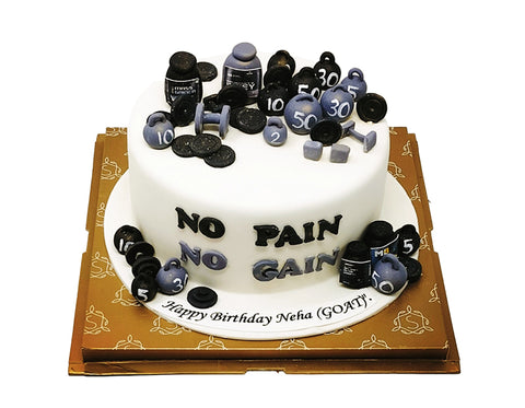 Gym workout theme customized fondant cake | Gym cake, Adult birthday cakes,  Cake delivery