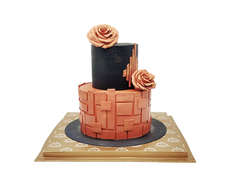 Brown Rose Wall Cake