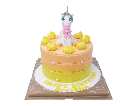 Yellow Unicorn Cake
