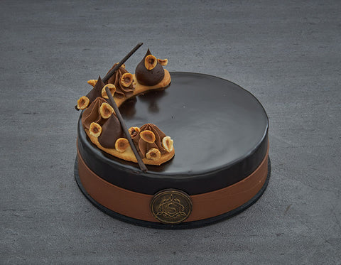 Belgium Dark Chocolate & Hazelnut Truffle Cake - Half Kg